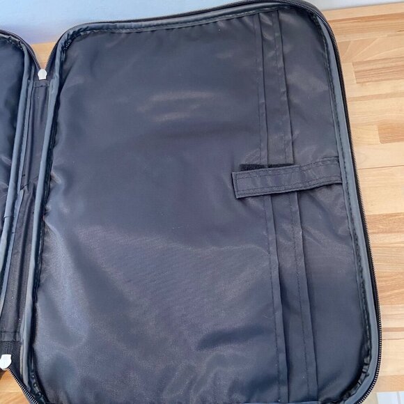 Bugatti Black Faux Leather Laptop Briefcase Zip Closure & Multiple Compartments - Picture 4 of 11